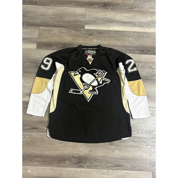 Vintage Reebok CCM NHL Pittsburgh Penguins #29 Marc-Andre Fleury Jersey - Men 50 - Picture 1 of 11